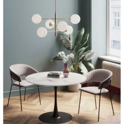 Table Schickeria marbre blanc-noir Ø110cm>KARE Design Hot