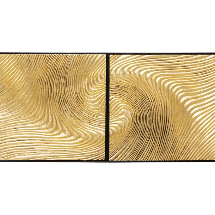 Tableau décoratif Wave doré (2/Set)>KARE Design