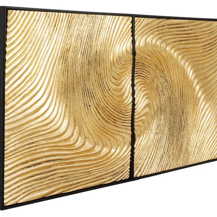 Tableau décoratif Wave doré (2/Set)>KARE Design
