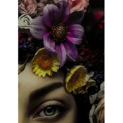 Tableau en verre Flower Art Lady 120x120cm><noscript><img width=