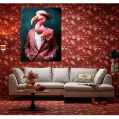 Tableau en verre Mister Flamingo 120x160cm>KARE Design New
