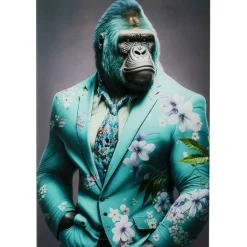 Tableau en verre Mister Gorilla bleu 60x90cm>KARE Design Online