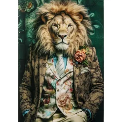Tableau en verre Mister Lion 150x100cm>KARE Design New