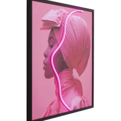 Tableau encadré LED Pink Woman 80x80cm>KARE Design Hot