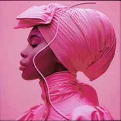 Tableau encadré LED Pink Woman 80x80cm><noscript><img width=