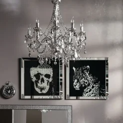 Tableau encadré Miroir Leopard 80x80cm>KARE Design Discount