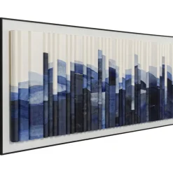 Tableau encadré Shadow Skyline bleu 160x60cm>KARE Design
