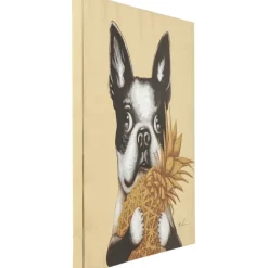 Tableau sur toile Dog with Pineapple 80x80cm><noscript><img width=