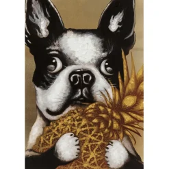 Tableau sur toile Dog with Pineapple 80x80cm><noscript><img width=