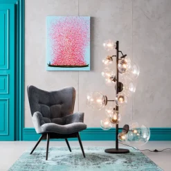 Tableau sur toile Flower Boat bleu-fuchsia 80x100>KARE Design New