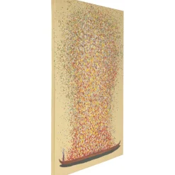 Tableau sur toile Flower Boat doré-rouge 80x100cm><noscript><img width=
