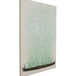 Tableau sur toile Flower Boat beige vert 120x160cm><noscript><img width=