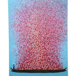 Tableau sur toile Flower Boat bleu-fuchsia 120x160><noscript><img width=