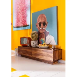 Tableau sur toile Flower Boat bleu-fuchsia 120x160>KARE Design Best