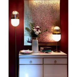 Tableau sur toile Flower Boat doré-fuchsia 80x100><noscript><img width=