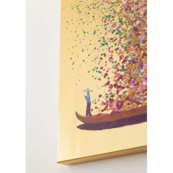 Tableau sur toile Flower Boat doré-fuchsia 80x100><noscript><img width=