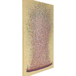 Tableau sur toile Flower Boat doré-fuchsia 80x100><noscript><img width=