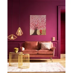 Tableau sur toile Flower Couple doré-fuchsia80x100>KARE Design Outlet