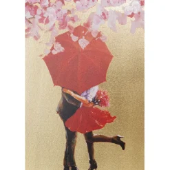 Tableau sur toile Flower Couple doré-fuchsia80x100><noscript><img width=