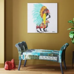 Tableau sur toile Headdress Dog 80x80cm>KARE Design Discount