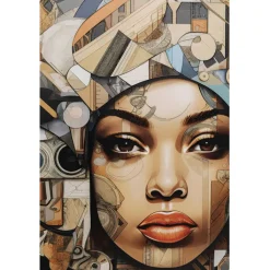 Tableau verre 3D Art Geo Women 120x120cm><noscript><img width=