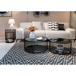 Tables d appoint Wire Cut Out noir (2/Set)><noscript><img width=