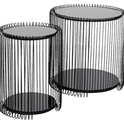 Tables d appoint Wire Cut Out noir (2/Set)><noscript><img width=