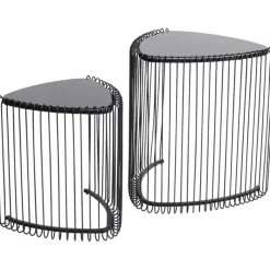 Tables d appoint Wire Triangle noir (2/Set)>KARE Design
