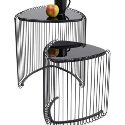 Tables d appoint Wire Triangle noir (2/Set)><noscript><img width=