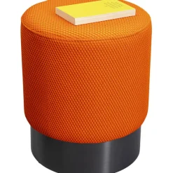 Tabouret Jody orange - Mesh noir Ø35cm><noscript><img width=