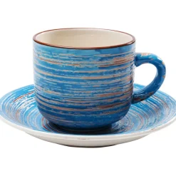 Tasse à café Swirl bleu (2-parts)>KARE Design Sale