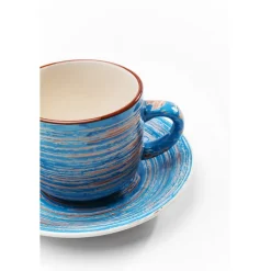 Tasse à café Swirl bleu (2-parts)>KARE Design Sale