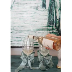 Verre à vin Confetti vert 24 cm>KARE Design Sale