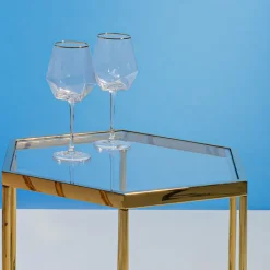 Verre à vin Diamond doré Rim><noscript><img width=