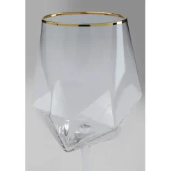 Verre à vin Diamond doré Rim><noscript><img width=