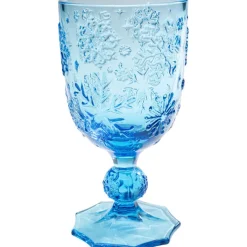 Verre à vin Ice Flowers bleu>KARE Design Sale