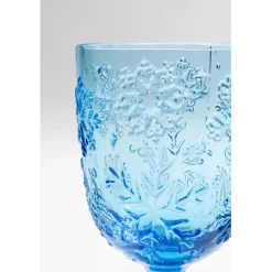 Verre à vin Ice Flowers bleu>KARE Design Sale